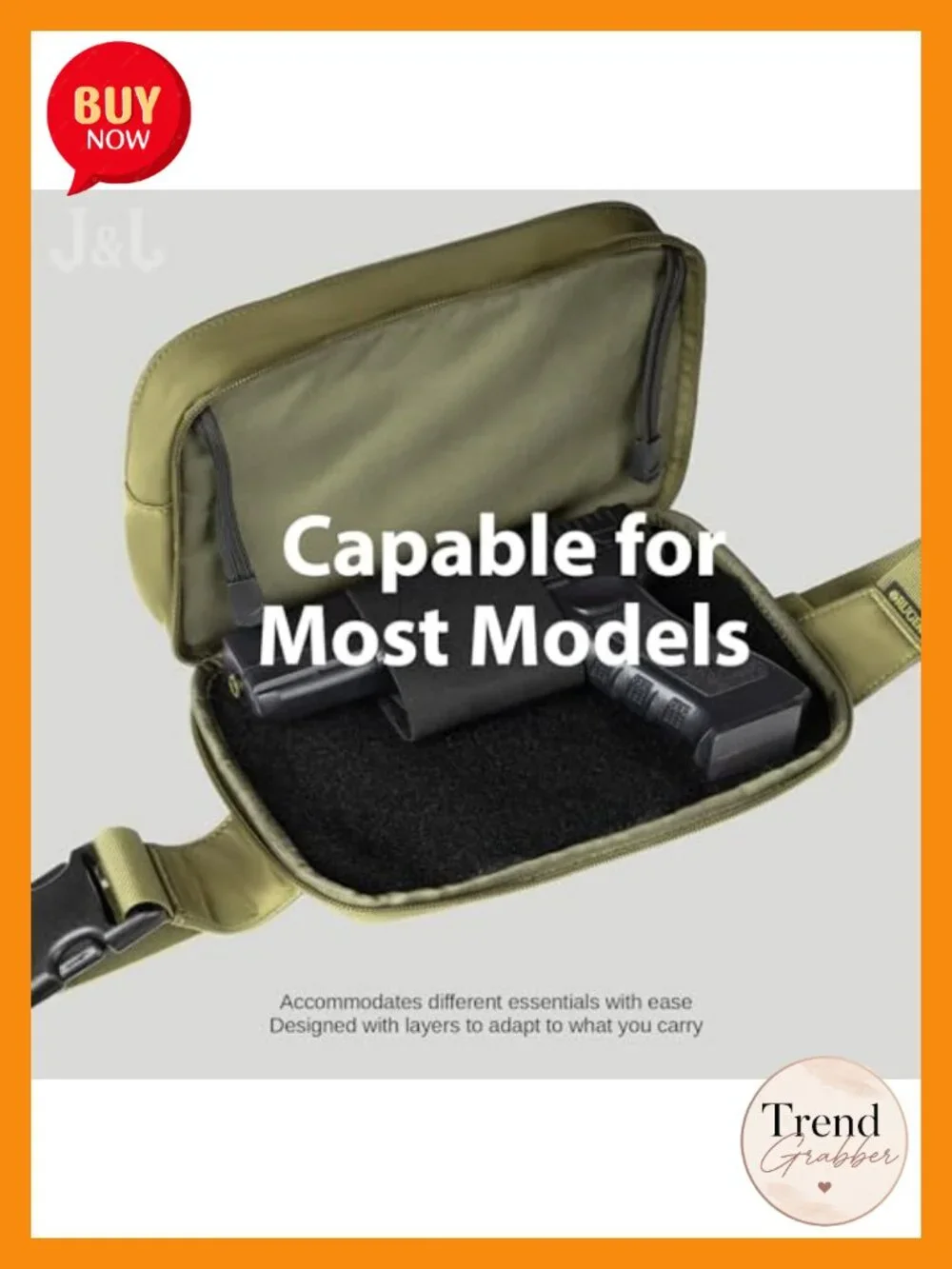 Apex Nylon Crossbody Sling Bag with Quick-Access CCW Compartment